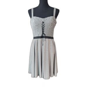 Size 10 Betsey Johnson gingham corset whimsigoth rockabilly dress 10621